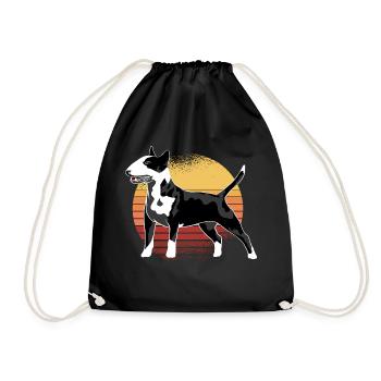 Bull Terrier Dog Vintage dans Retro Vintage Dogs - Sac de sport léger - noir - Devant