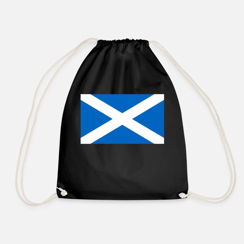 Scotland Flag - Drawstring Bag - black