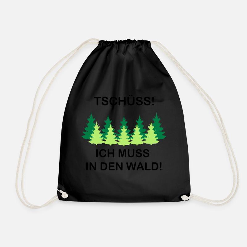 ich muss in den wald - Turnbeutel - Schwarz
