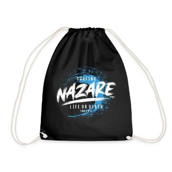 SURFING NAZARE LIFE OR DEATH - Drawstring Bag - black - Front
