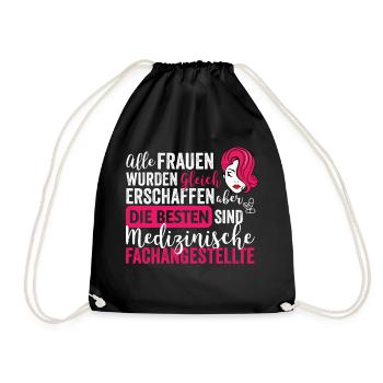 Medizinische Fachangestellte MFA Spruch Geschenk - Turnbeutel - Schwarz - Vorne