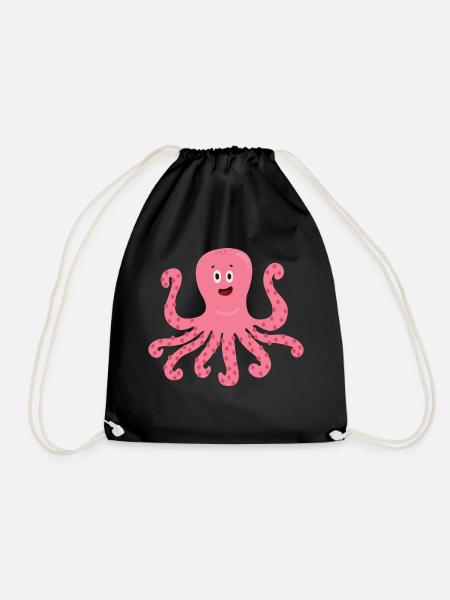 Oktopus - Turnbeutel - Schwarz