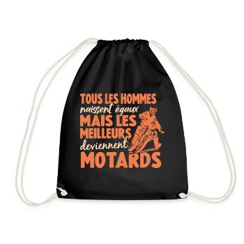 Homme Motard Tous Les Hommes Naissent Égaux Moto - Sac de sport léger - noir - Devant
