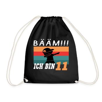 11.Geburtstag Bääm Ich Bin 11 Jahre Geburtstag - Turnbeutel - Schwarz - Vorne