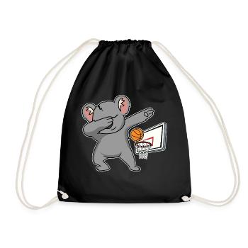 dab dabbing koala basketball koalas comic cute - Drawstring Bag - black - Front