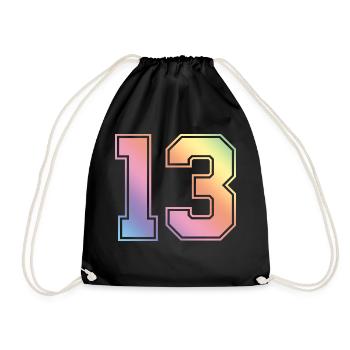 13 Nombre coloré - Sac de sport léger - noir - Devant
