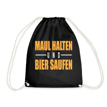 Maul halten und Bier saufen - Turnbeutel - Schwarz - Vorne