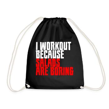 Je m’entraîne parce que les salades sont ennuyeuses 4 - Sac de sport léger - noir - Devant