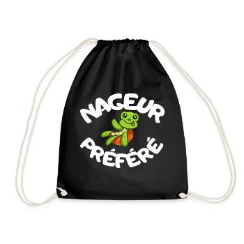 nageur préféré humour - Sac de sport léger - noir - Devant