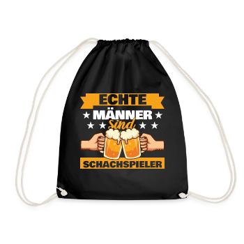 Echte Männer sind Schachspieler - Turnbeutel - Schwarz - Vorne