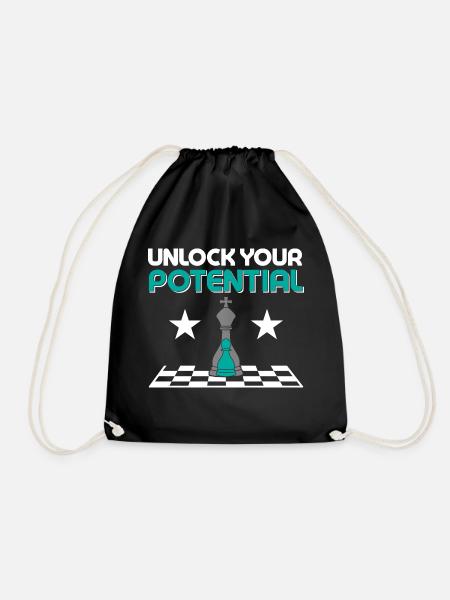 Unlock Your Potential Chess Player Chess Board - Turnbeutel - Schwarz