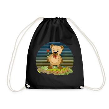 Teddy bear - Drawstring Bag - black - Front