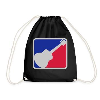 Red Blue Guitarist Guitar - Drawstring Bag - black - Front