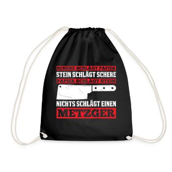 Schere Schlägt Papier Stein Schlägt Schere Papier - Turnbeutel - Schwarz - Vorne