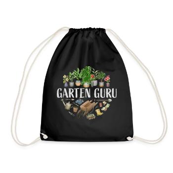 Garten Guru - Turnbeutel - Schwarz - Vorne