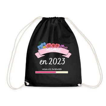 Mamie En 2023 Annonce Grossesse Futur Grand Mère - Drawstring Bag - black - Front