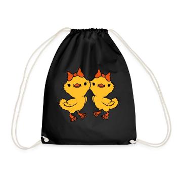 2 Chicks Team Friends - Drawstring Bag - black - Front