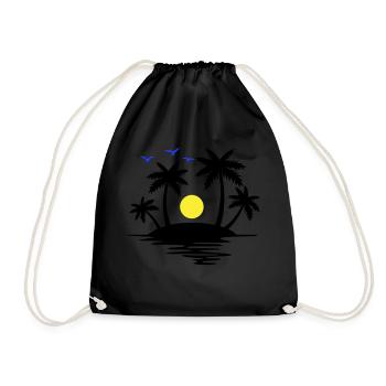 Paradise Island - Drawstring Bag - black - Front