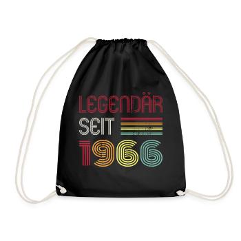Legendär Seit 1966 Jahr Retro 66er Jahrgang - Turnbeutel - Schwarz - Vorne