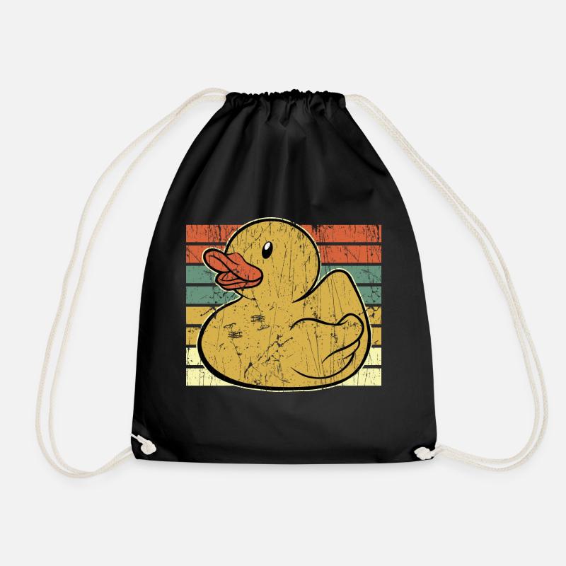 Vintage Retro Cute Duck - Turnbeutel - Schwarz