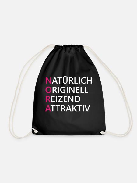 Nora Name Geschenk - Turnbeutel - Schwarz