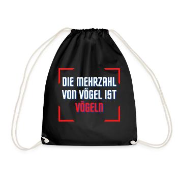 Die Mehrzahl von Vögel ist VÖGELN - Turnbeutel - Schwarz - Vorne