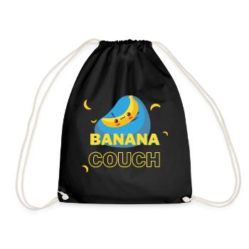 Banane mignonne sur le canapé - Sac de sport léger - noir - Devant