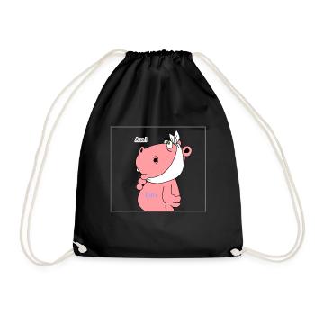 zahn schmerzen zahnarzt nilpferd hippo kinder arzt - Turnbeutel - Schwarz - Vorne
