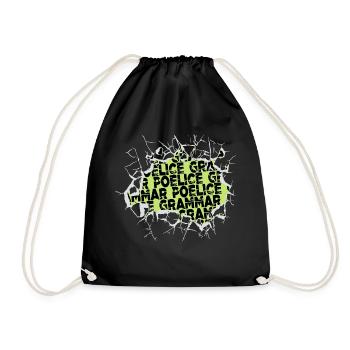 book children i love books birthday present idea - Drawstring Bag - black - Front
