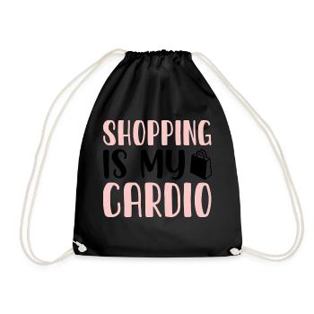 Shopping is my Cardio - Drawstring Bag - black - Front