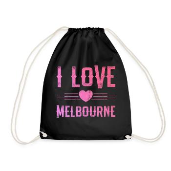 I Love Melbourne - Turnbeutel - Schwarz - Vorne