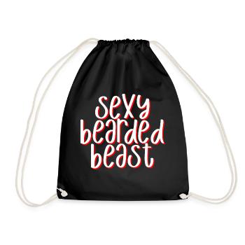 Sexy Bearded Beast 3 - Drawstring Bag - black - Front