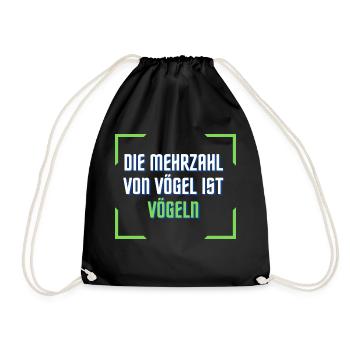 Die Mehrzahl von Vögel ist VÖGELN - Turnbeutel - Schwarz - Vorne