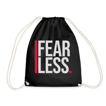 fearless Text Quote Design - Drawstring Bag - black - Front