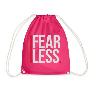 fearless Text Quote Design - Drawstring Bag - fuchsia - Front