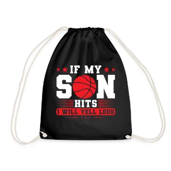 Basketball Sohn Basketball Mutter Sport Geschenk - Turnbeutel - Schwarz - Vorne