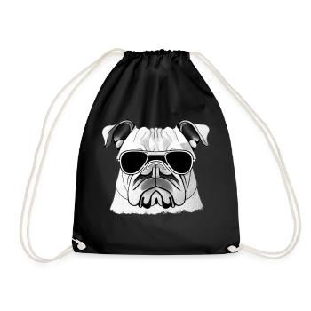 Chiens bouledogues avec lunettes de soleil motif cool - Sac de sport léger - noir - Devant