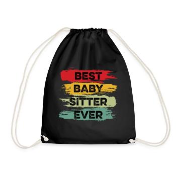 Best Babysitter Ever Dedicated Work - Drawstring Bag - black - Front
