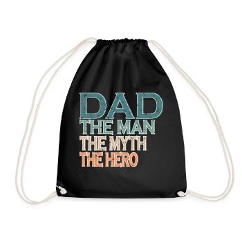 Dad | The man | The myth | The Hero - Drawstring Bag - black - Front