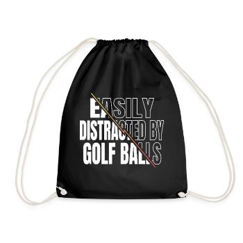 golfbag golflove golfgift putter golfmom - Turnbeutel - Schwarz - Vorne