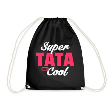 cadeau humour tata / super tata cool - Sac de sport léger - noir - Devant