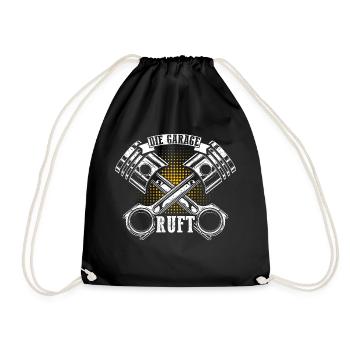 Die Garage Ruft - Lustiger Spruch KFZ Auto Mechatr - Turnbeutel - Schwarz - Vorne