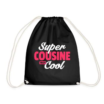 super cousine / cadeau humour cousine - Sac de sport léger - noir - Devant