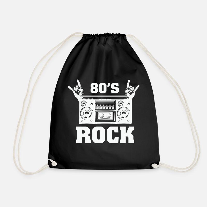 Rock and Roll 80's - Music Band - Drawstring Bag - black