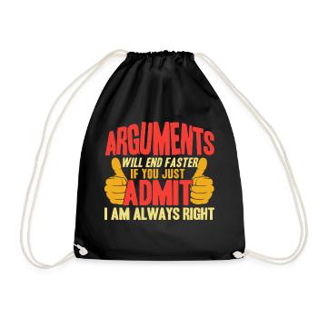 Irony Sarcasm Sarcastic gift - Drawstring Bag - black - Front