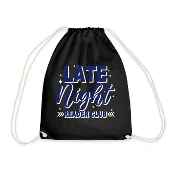 Late Night Reader Club 3 - Drawstring Bag - black - Front