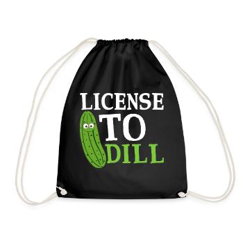 License To Dill Pickle Cucumber - Drawstring Bag - black - Front