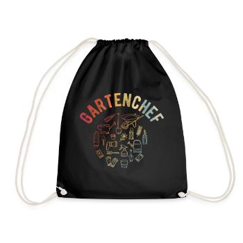 Gartenchef - Gärtner Heimarbeit Geschenk Gartenarb - Turnbeutel - Schwarz - Vorne
