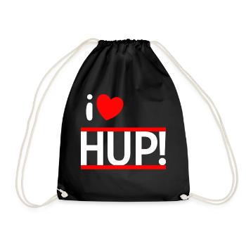 i LOVE HUP! - Turnbeutel - Schwarz - Vorne