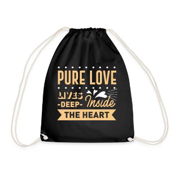 Pure loves deep inside the heart - Drawstring Bag - black - Front